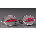 Sterling Silver Cuff Links, Custom Logo, Diameter 3/4", Thickness 1.7mm